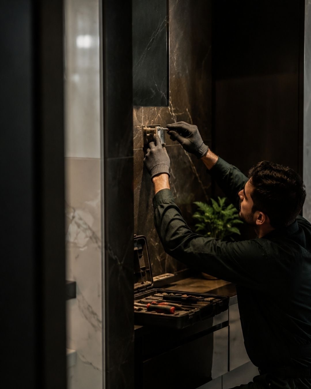 Repair vendor working on site
