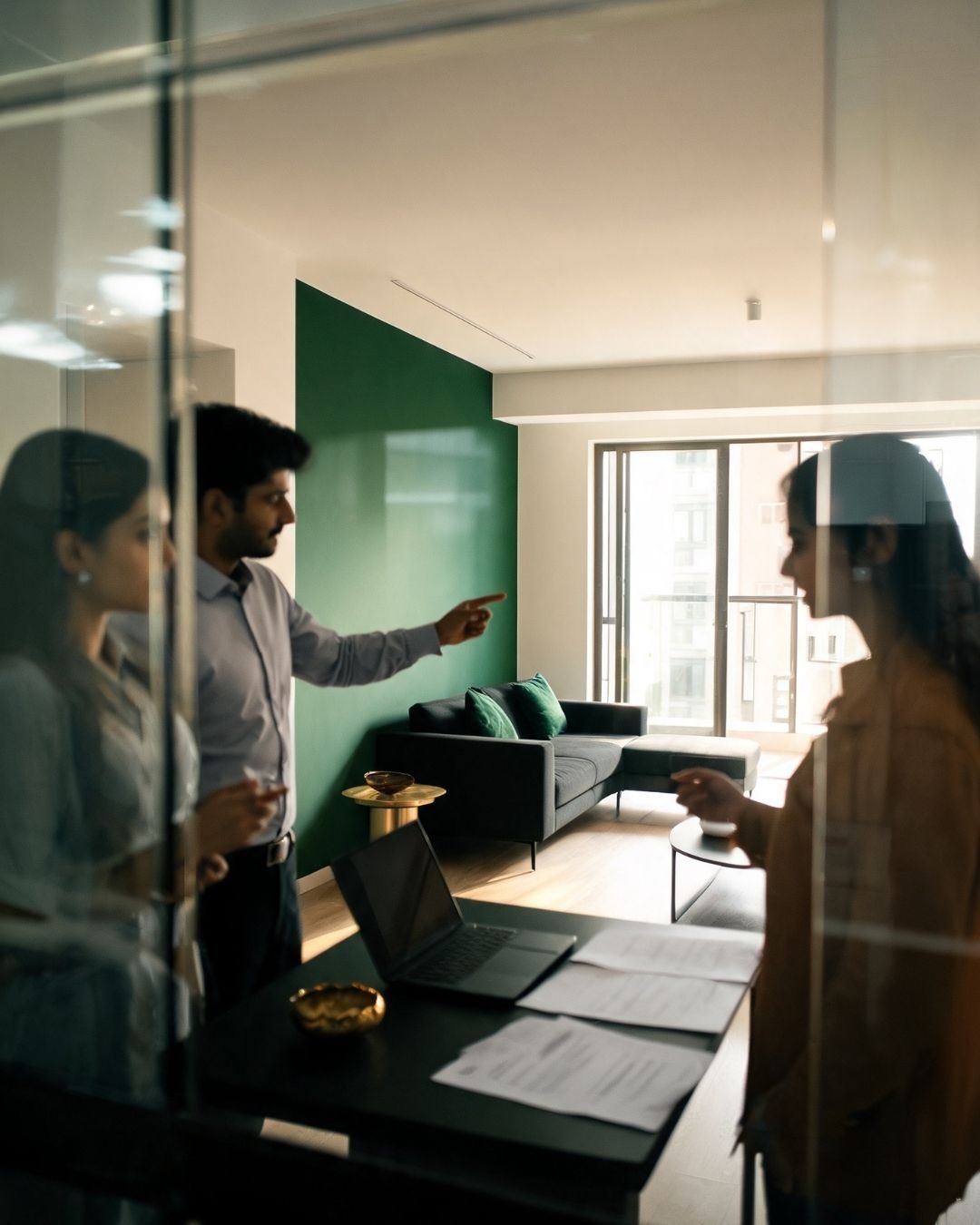Tenant placement discussion inside a managed Mumbai home